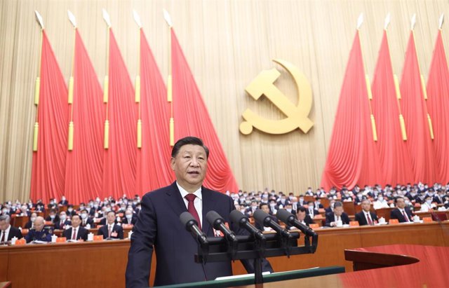 El presidente de China, Xi Jinping, en la sesión inaugural del XX Congreso del Partido Comunista 