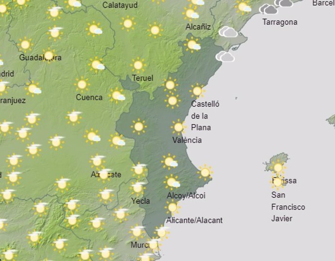 Predicción meteorológica para el domingo 16 de octubre