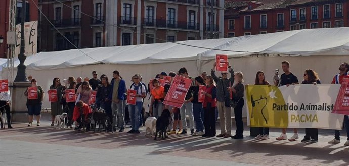 Cerca de 200 personas se citan en Valladolid contra la enmienda "de la vergüenza" del PSOE de la Ley de Bienestar Animal