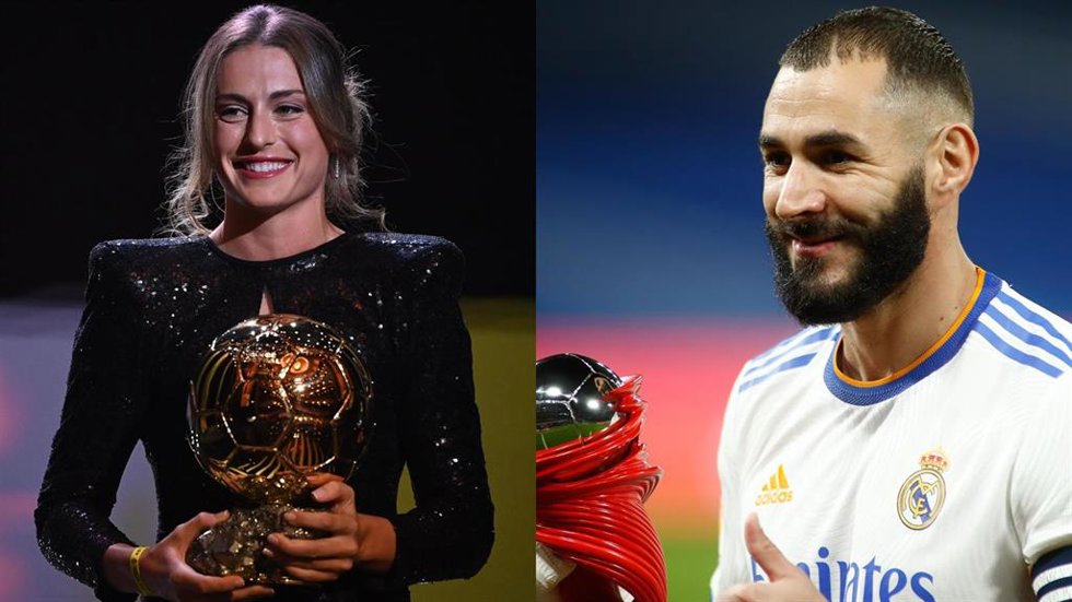 La jugadora del FC Barcelona Alexia Putellas y el futbolista del Real Madrid Karim Benzema.