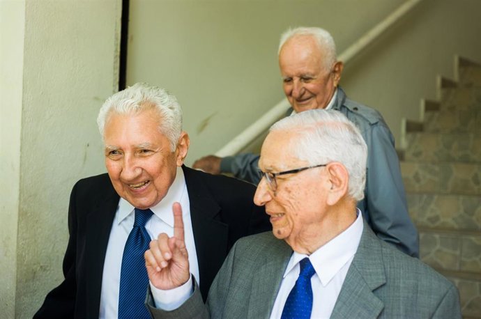 El exministro de Defensa salvadoreño José Guillermo García y otros acusados de la matanza de El Mozote de 1980