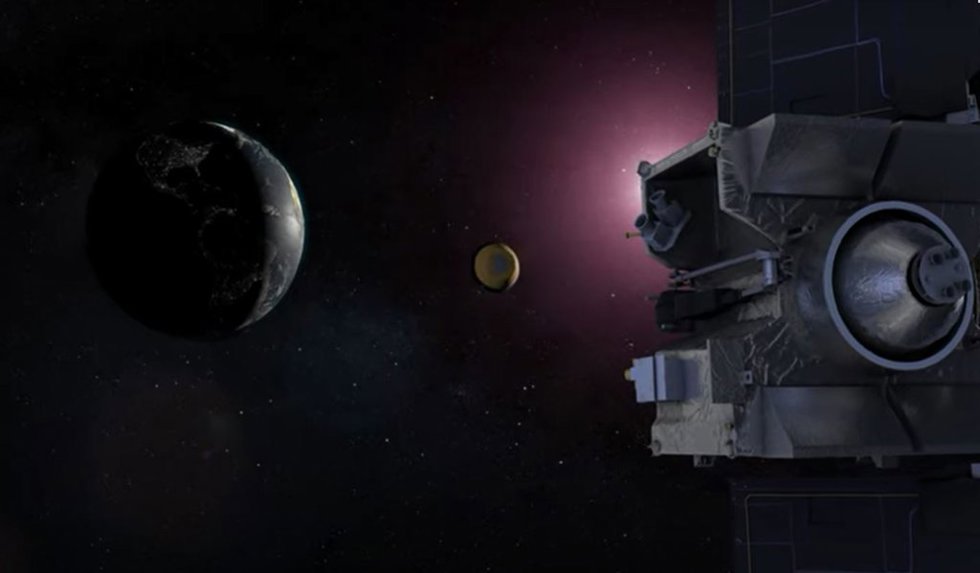 Ilustración de cómo caera la cápsula con muestras de Bennu hasta la Tierra desde la nave OSIRIS-REx