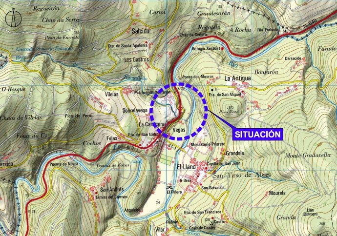 Actuaciones en la glorieta de la N-640 por parte del Mitma.