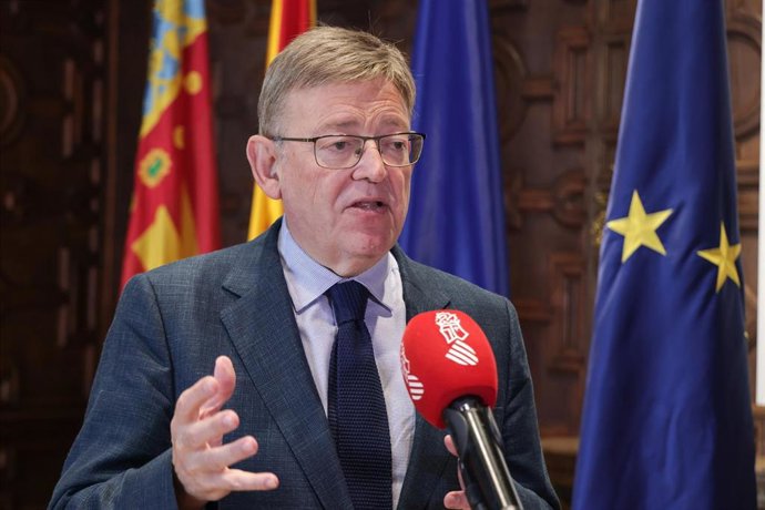 El 'president' de la Generalitat, Ximo Puig, tras una reunión para analizar el estado de los fondos europeos