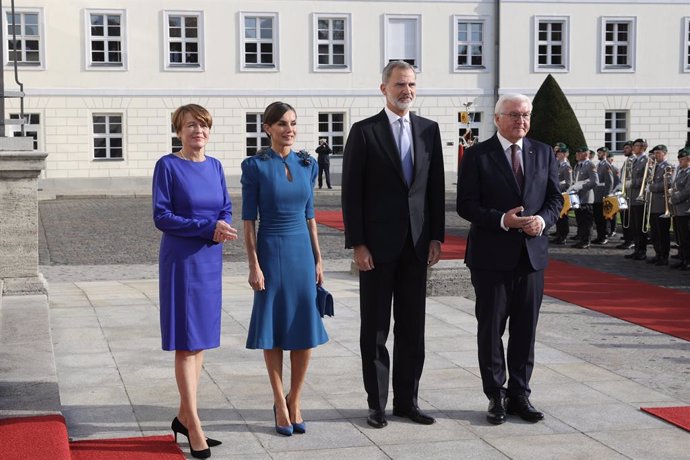 Los Reyes junto al presidente alemán, Frank-Walter Steinmeier, y su mujer durante su visita de Estado en Berlín