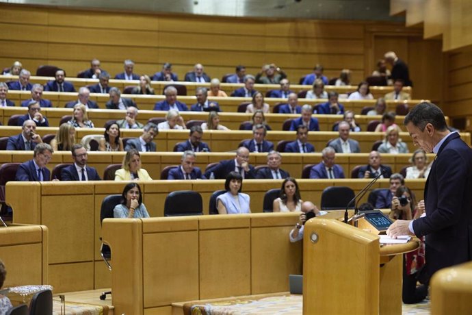 Archivo - El presidente del Gobierno, Pedro Sánchez, interviene durante un debate monográfico sobre la crisis energética y el contexto económico, en el Senado, a 6 de septiembre de 2022, en Madrid (España). El objetivo de este encuentro es subrayar las 