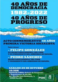Felipe González y Sánchez protagonizarán en Sevilla el acto central del 40 aniversario de la victoria el 29 de octubre