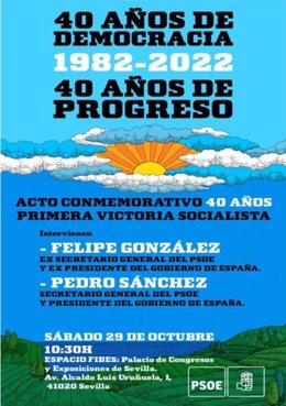 Cartel del congreso '40 años de progreso. 1982-2022'.