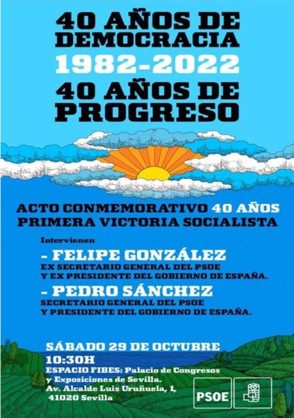 Cartel del congreso '40 años de progreso. 1982-2022'.