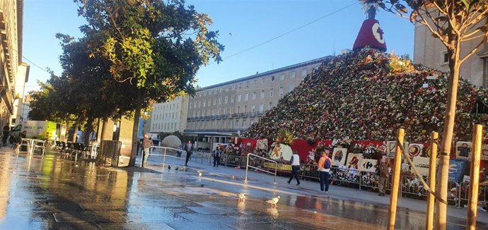 El manto de 7 millones de flores de la virgen del Pilar comenzará a retirarse este miércoles