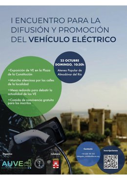 Cartel del I Encuentro para la Difusión y Promoción del Vehículo Eléctrico.