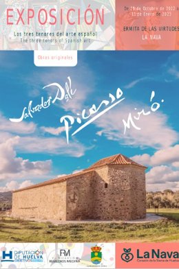 Cartel de la exposición 'Los tres tenores del arte español' en La Nava.
