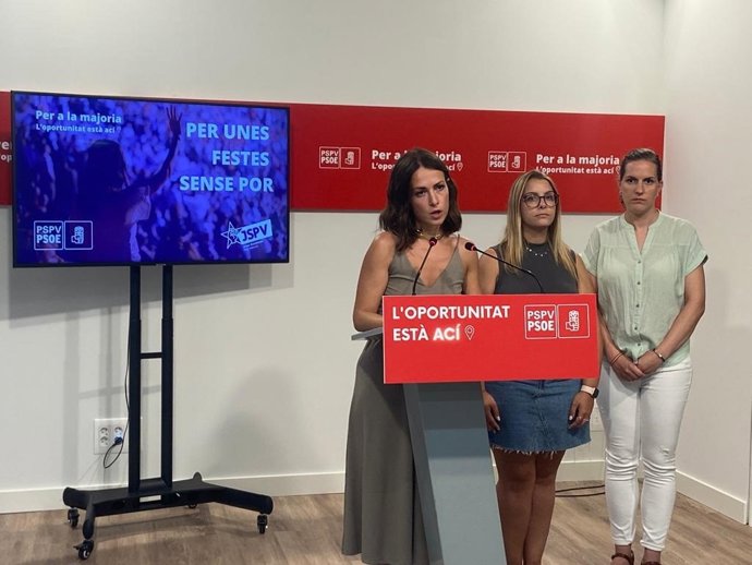 Archivo - La portavoz del PSPV, Ana Domínguez, comparece en la sede del partido en imagen de archivo