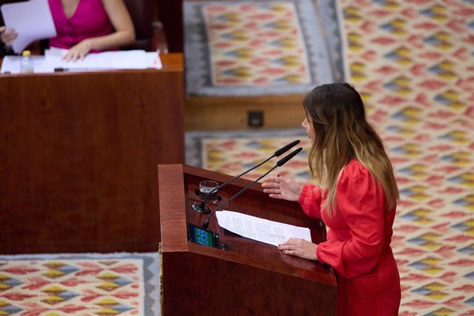 Archivo - La portavoz adjunta de Unidas Podemos en la Asamblea de Madrid, Alejandra Jacinto