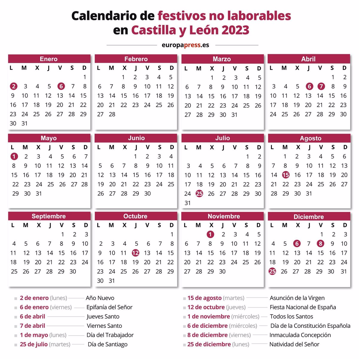 Fiestas Locales Leon 2023 Calendario laboral 2023, días festivos y puentes en Castilla y León