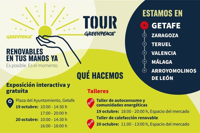 Greenpeace inicia una campaña por las energías renovables y la eficiencia energética.