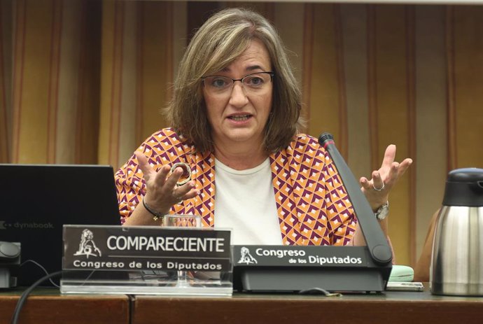 La presidenta de l'Autoritat Independent de Responsabilitat Fiscal (AIReF), Cristina Herrero, compareix durant la Comissió de Pressupostos en el Congrés dels Diputats, a 18 d'octubre de 2022, a Madrid (Espanya). 