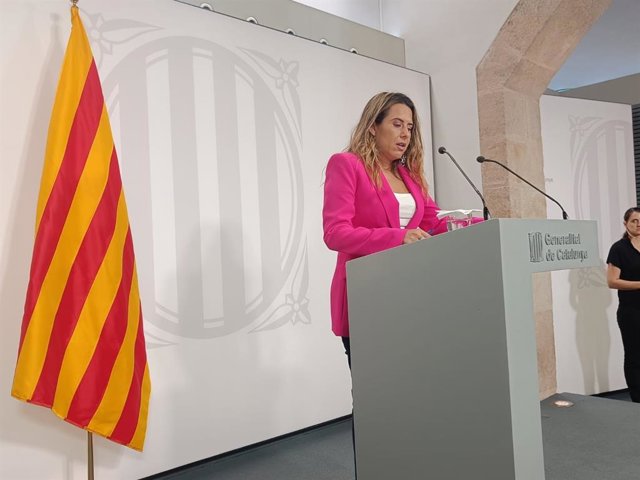 La portavoz del Govern, Patrícia Plaja, en rueda de prensa posterior al Consell Executiu.