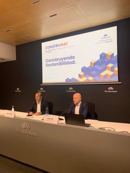 El presidente de Construmat, Xavier Vilajoana, y el director de Construmat,, Roger Bou