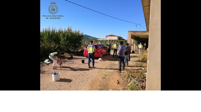 Intervención de la Policía Nacional en una de las fincas