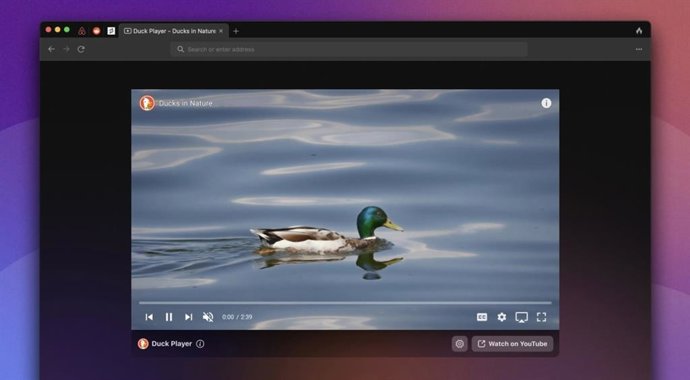 Reproductor Duck Player de DuckDuckGo para Mac