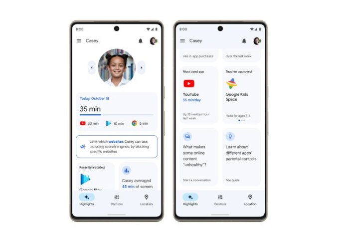 Nuevas características de Google Family Link