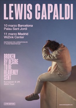 Cartel de los conciertos de Lewis Capaldi en Barcelona y Madrid en 2023