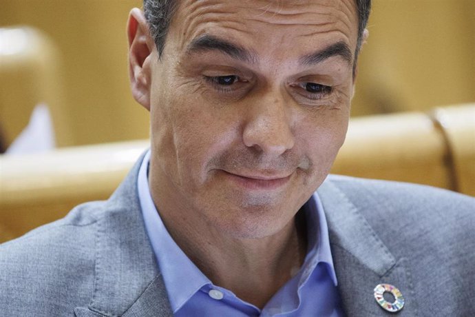 El presidente del Gobierno, Pedro Sánchez, durante su segundo 'cara a cara' en el Senado, a 18 de octubre de 2022, en Madrid (España).