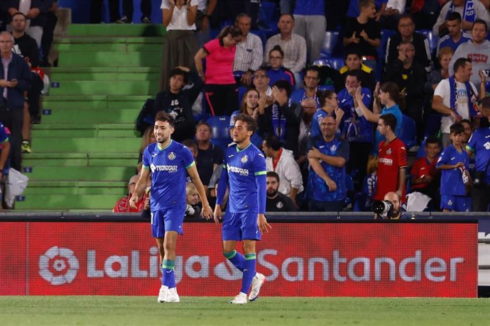 Munir El Haddadi celebra su gol con el Getafe ante el Athletic Club