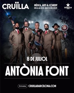 Cartel del concierto de Antnia Font en el Festival Crulla de Barcelona