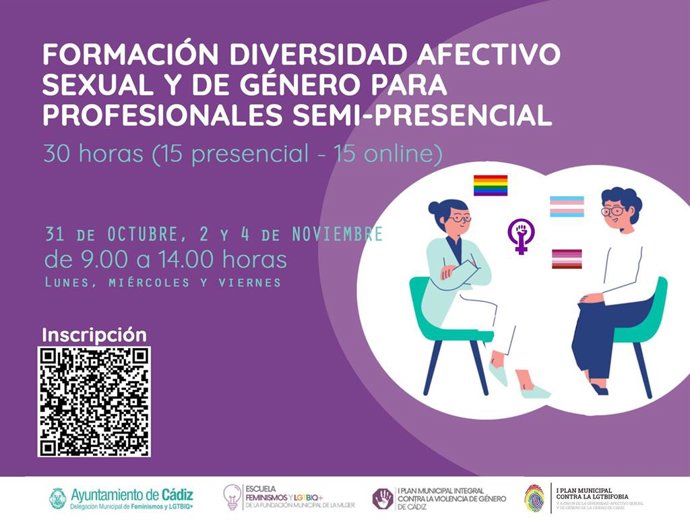 Cartel del curso de 'Diversidad afectivo-sexual y de género para profesionales'