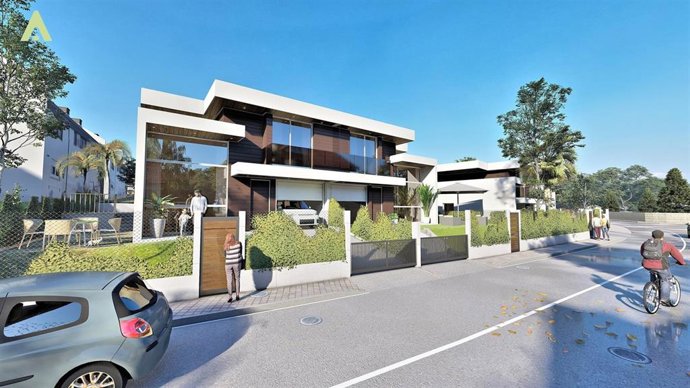 Infografía viviendas unifamiliares en Corbán