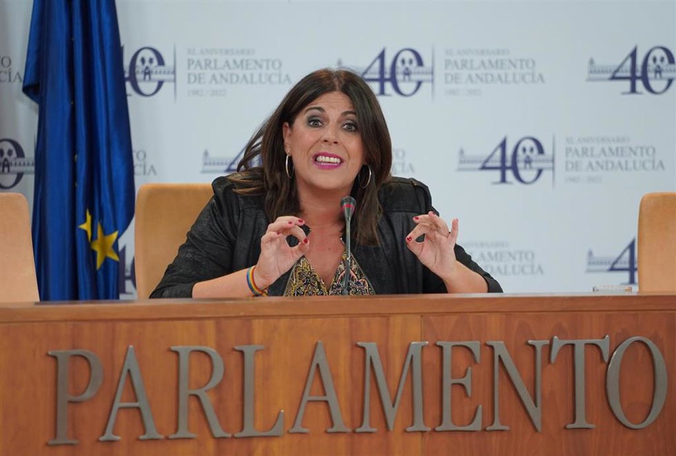 La portavoz del grupo parlamentario socialista, Ángeles Férriz, en una foto de archivo en el Parlamento andaluz.