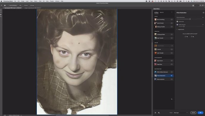 La nueva función de filtro neural de Adobe