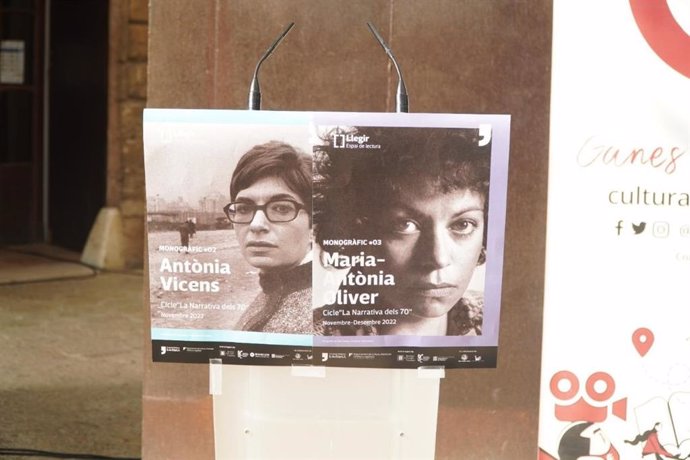 Cartel del ciclo 'La narrativa de los 70' con la imagen de las escritoras Antnia Vicens y Maria Antnia Oliver.