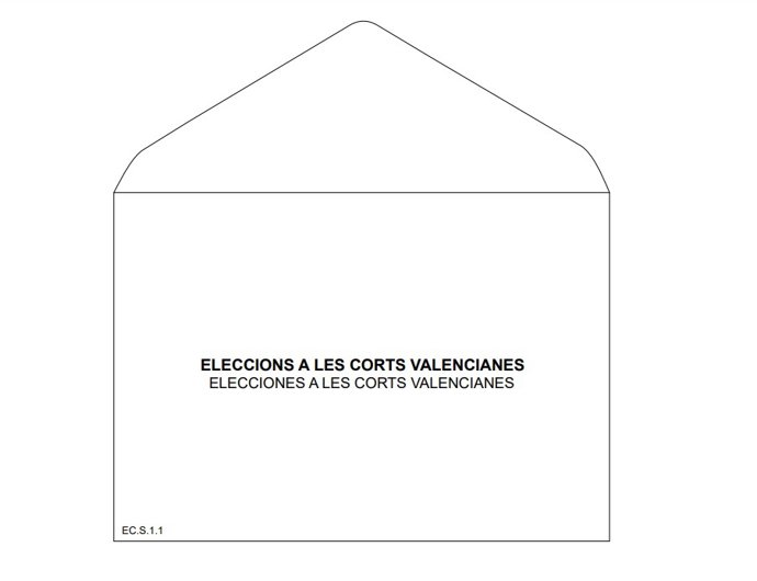 Sobre de votación en las elecciones a Les Corts