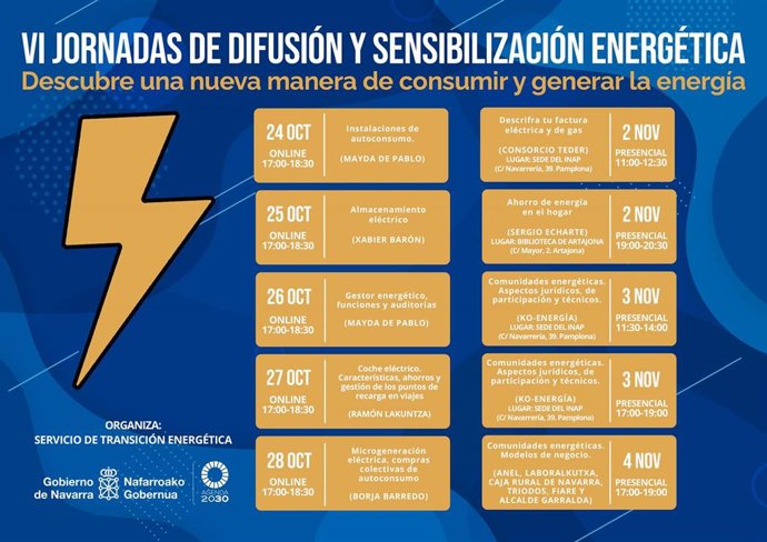Cartel informativo de las Jornadas de Difusión y Sensibilización Energética