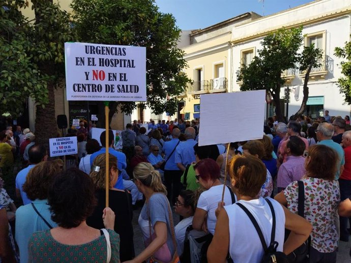 Protesta sanitaria en Lebrija
