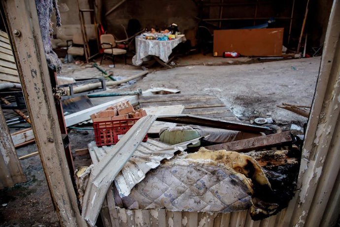 Interior de un edificio okupado