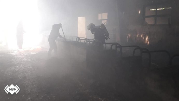 Incendio en una cuadra