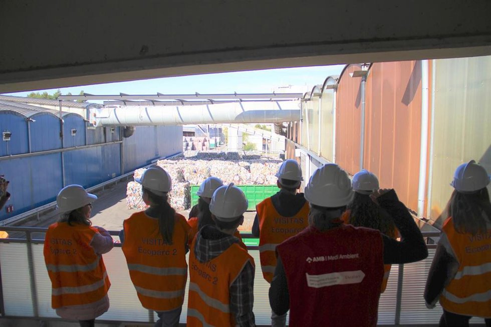 Una visita escolar al Ecoparc de Montcada i Reixac (Barcelona).