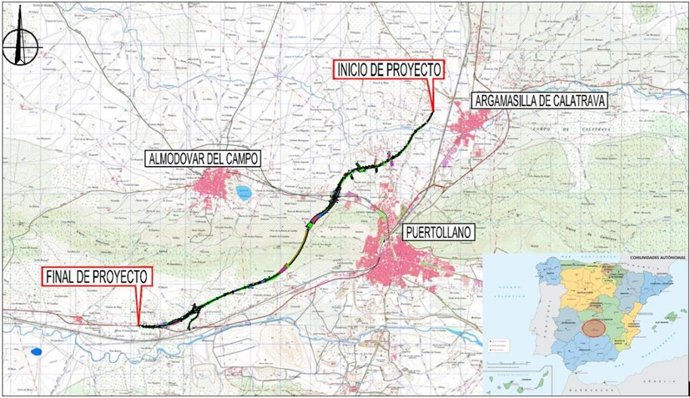 Plano de la variante de Puertollano