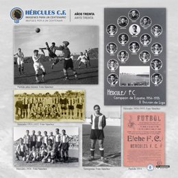 Una exposición en el Archivo Municipal conmemora el centenario del Hércules con imágenes históricas