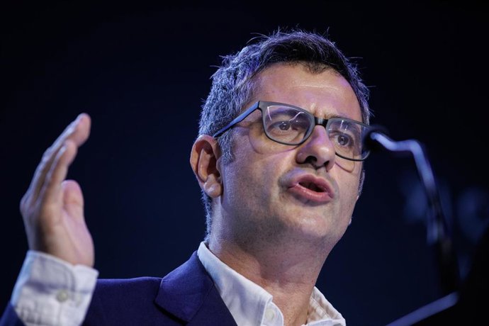 El ministro de la Presidencia, Relaciones con las Cortes y Memoria Democrática, Félix Bolaños, interviene en el XI Congreso estatal Unidad Progresista de la ONCE, en el Centro Deportivo y Cultural (CDC) ONCE, a 8 de octubre de 2022, en Madrid (España).