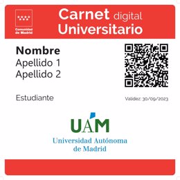 Ejemplo de carnet digital universitario.