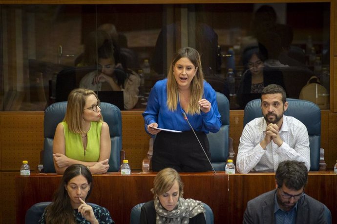 La portavoz adjunta de Unidas Podemos en la Asamblea de Madrid, Alejandra Jacinto. Archivo.