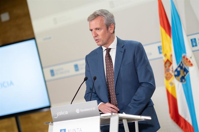 El presidente de la Xunta, Alfonso Rueda, comparece tras el Consello.