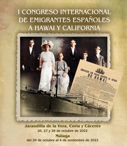 Cartel del I Congreso Internacional de Descendientes de Emigrantes Españoles a Haway y California de 1880 a 1930