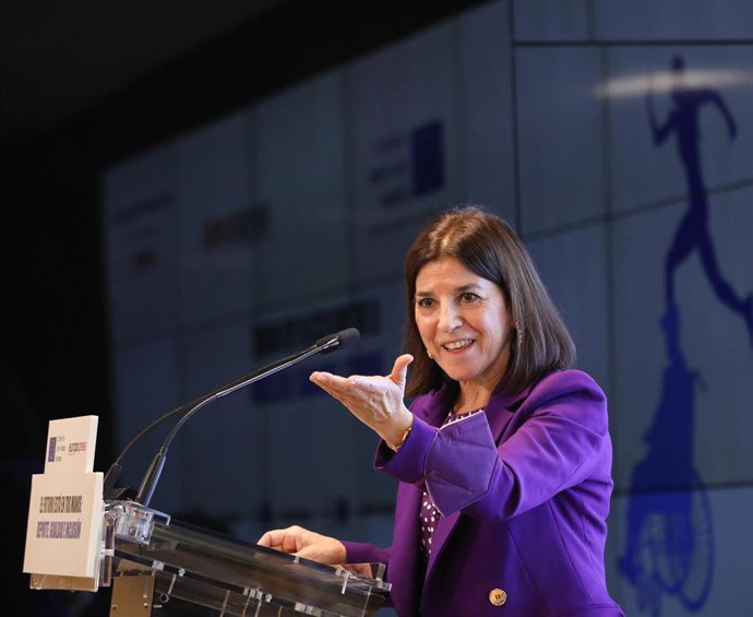 Archivo - La eurodiputada Renew Europe, Izaskun Bilbao, interviene en el encuentro Informativo con motivo de la Conferencia sobre el Futuro de Europa (COFOE), en el Auditorio Meeting Place de Castellana, a 31 de enero de 2022, en Madrid (España). El act