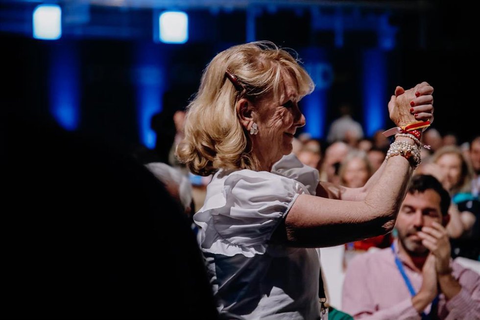 Archivo - La expresidenta de la Comunidad de Madrid Esperanza Aguirre, durante la primera jornada del XVII Congreso del Partido Popular de Madrid.